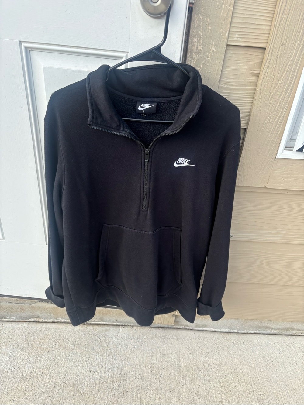 Nike Woman’s Black Half-Zip Pullover with White Logo